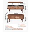 Masuta de cafea, blat rabatabil, Lemn, 1000 x 480 x 545 mm, Maro inchis