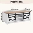 Masuta de cafea Vintage Farm, Spatiu depozitare cu 2 x usi glisante, Lemn, 1210 x 560 x 481 mm, Maro/Alb