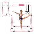 Bara gimnastica pliabila pentru copii, max 68 kg, Inaltime reglabila 914-1321 mm, Roz