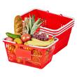 Set 4 x cosuri pentru cumparaturi, capacitate 21 l, manere, Rosu, max 9 kg