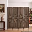 Paravan pliabil de interior, 4 x panouri, Lemn, Inaltime 170 cm, Maro inchis