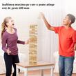 Joc de societate din lemn de pin,  Turn asamblabil Tumbling Tower 54 cuburi bej din care 28 de piese marcate pentru Domino