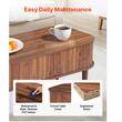 Masuta de cafea, blat rabatabil, Lemn, 1000 x 480 x 545 mm, Maro inchis