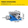 Masa de frezare cu glisiera, reglabila pe 2 x axe, 10.2 x 18.5 cm, micro-reglare 0.01 mm