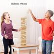 Joc de societate din lemn de pin,  Turn asamblabil Tumbling Tower 54 cuburi bej, 28 piese Domino