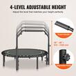 Trambulina fitness cu maner suport cu 4 niveluri de inaltime, Pliabila, max 205 kg, cadru Otel, 42 arcuri, Diametru 1220 mm