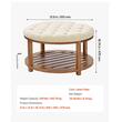 Masa de cafea ottoman, Rotunda, raft depozitare, Maro/Alb, Lemn, 810 x 810 x 476 mm, max 160 kg