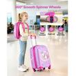 Set Troler si geanta pentru copii, 4 x roti, Roz, 320 x 230 x 450 mm