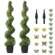 Set 2 plante artificiale spirala, Inaltime 152.4 cm, Verde, PE si Otel carbon