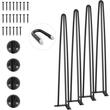 Set 4 x picioare de masa tip ac de par, Inaltime 71 cm, Otel, Negru, max 400 kg