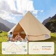 Cort camping / glamping, Diametru 3 m, Inaltime 200 cm, Orificiu cos soba, Poliester/Bumbac, Bej, 4 persoane