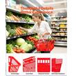 Set 4 x cosuri pentru cumparaturi, capacitate 21 l, manere, Rosu, max 9 kg