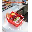 Set 4 x cosuri pentru cumparaturi, capacitate 21 l, manere, Rosu, max 9 kg