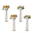 Set 4 suporturi pentru flori Vivatechnix Inaltime 90 cm, capacitate max 15 kg, Auriu, Otel si Cristal