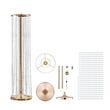 Set 4 suporturi pentru flori Vivatechnix Inaltime 90 cm, capacitate max 15 kg, Auriu, Otel si Cristal
