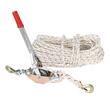 Troliu manual cu franghie poliester si 2 carlige, capacitate 750 kg, lungime cablu 3 m, Clichet