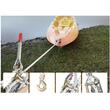 Troliu manual cu franghie poliester si 2 carlige, capacitate 750 kg, lungime cablu 3 m, Clichet