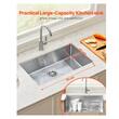 Chiuveta comerciala otel inoxidabil, 700x430x190 mm, Strat de izolare fonica si anti-condens, Incastrabila, Margine groasa 3 mm