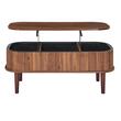 Masuta de cafea, blat rabatabil, Lemn, 1000 x 480 x 545 mm, Maro inchis