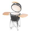 Grill Strend Pro Kamado, Ceramica si Inox, diametru 46.7 cm, inaltime gratar 91 cm, Negru, 130x73x122 cm
