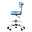 Scaun salon/frizerie/laborator cu spatar, max 226 kg, rotatie 360 grade, Reglabil inaltime 540-700 mm, Albastru