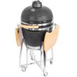 Grill Strend Pro Kamado, Ceramica si Inox, diametru 46.7 cm, inaltime gratar 91 cm, Negru, 130x73x122 cm