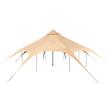 Cort camping / glamping, Diametru 5 m, Inaltime 280 cm, Orificiu cos soba, Poliester/Bumbac, Bej, 8 persoane