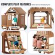 Spatiu joaca multifunctional, Casuta cu topogan si scara, max 150 kg, Lemn cedar, 2320x3100x2690 mm