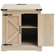 Masuta de cafea, MDF/Rattan artificial, 600 x 600 x 615 mm, Maro, 2 x priza USB