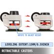 Set 4 roti pivotante cu inaltime reglabila, 2.5", max 500 kg / roata, ABS si Otel
