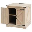 Masuta de cafea, MDF/Rattan artificial, 600 x 600 x 615 mm, Maro, 2 x priza USB