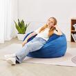Fotoliu puf rotund, 890 x 890 x 560 mm, Husa detasabila si lavabila, Albastru