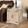 Masuta de cafea, MDF/Rattan artificial, 600 x 600 x 615 mm, Maro, 2 x priza USB