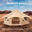 Cort camping / glamping, Diametru 5 m, Inaltime 280 cm, Orificiu cos soba, Poliester/Bumbac, Bej, 8 persoane