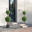 Set 2 plante artificiale, Inaltime 91.4 cm, Verde/Maro, PE si Otel carbon, protectie anti-inclinare