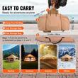 Cort camping / glamping, Diametru 5 m, Inaltime 280 cm, Orificiu cos soba, Poliester/Bumbac, Bej, 8 persoane