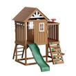 Spatiu joaca multifunctional, Casuta cu topogan si scara, max 150 kg, Lemn cedar, 2320x3100x2690 mm