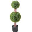 Set 2 plante artificiale, Inaltime 91.4 cm, Verde/Maro, PE si Otel carbon, protectie anti-inclinare
