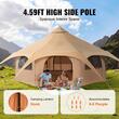 Cort camping / glamping, Diametru 5 m, Inaltime 280 cm, Orificiu cos soba, Poliester/Bumbac, Bej, 8 persoane