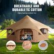 Cort camping / glamping, Diametru 5 m, Inaltime 280 cm, Orificiu cos soba, Poliester/Bumbac, Bej, 8 persoane