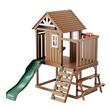 Spatiu joaca multifunctional, Casuta cu topogan si scara, max 150 kg, Lemn cedar, 2320x3100x2690 mm