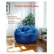 Fotoliu puf rotund, 890 x 890 x 560 mm, Husa detasabila si lavabila, Albastru