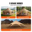 Cort camping / glamping, Diametru 5 m, Inaltime 280 cm, Orificiu cos soba, Poliester/Bumbac, Bej, 8 persoane