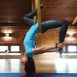 Hamac pentru yoga, dimensiuni 4 x 2.8 m, capacitate 1000 kg, 100 g/m², Auriu