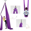 Hamac pentru yoga, dimensiuni 8 x 2.8 m, capacitate 1000 kg, 100 g/m², Violet, accesorii prindere
