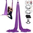 Hamac pentru yoga, dimensiuni 8 x 2.8 m, capacitate 1000 kg, 100 g/m², Violet, accesorii prindere