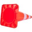 Set 10 conuri rutiere de avertizare, PVC, Inaltime 73 cm, Reflectorizante