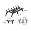 Suport de lemne pentru semineu sau vatra de foc, Vivatechnix 686 x 340 mm, Otel, teava 3/4 inch