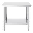 Masa de lucru Inox, pentru preparare alimente, 900x600x800 mm, 1 x rafturi