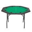 Masa de poker pliabila, Hexagon, 8 jucatori, sine captusite, suporturi pentru pahare din otel inoxidabil, 1260 x 1260 x 750 mm, Verde/Negru